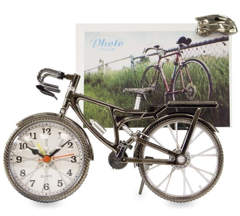 картинка Часы с фоторамкой "Велосипед" 19х7х23см