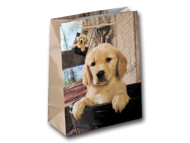 картинка Пакет подарочный "Милый пёс" малый 18x8x23см