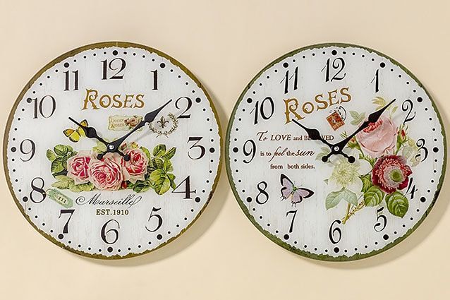 картинка Часы настенные "Розы" в ассортименте 34см