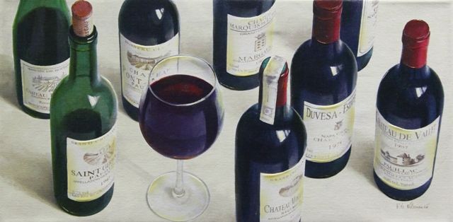 картинка Картина на холсте "Вино" Фабрис Де Вильнев 30х60см