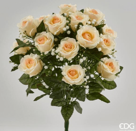 картинка Букет роз с гипсофилой 41см