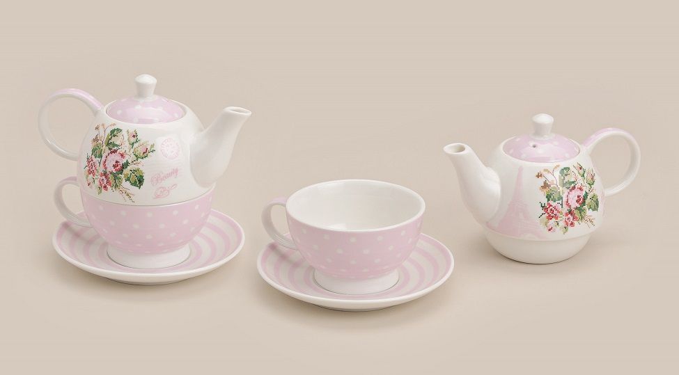 картинка Чайник заварочный с чашкой "Розы Парижа"