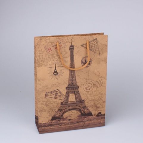 картинка Набор из 12 подарочных пакетов "Париж" 15х6х20см